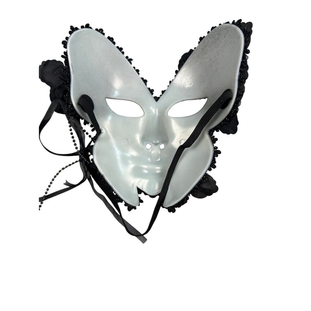 Masquerade Mask, Butterfly Floral Rhinestone Glitter Costume Accessory - Picture 2 of 5